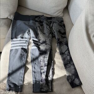 Gray and Black Patterned Leggings